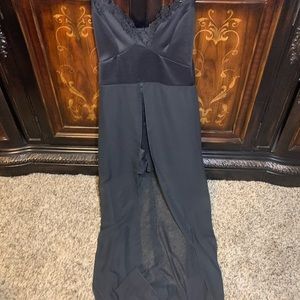 Black Romper with back train